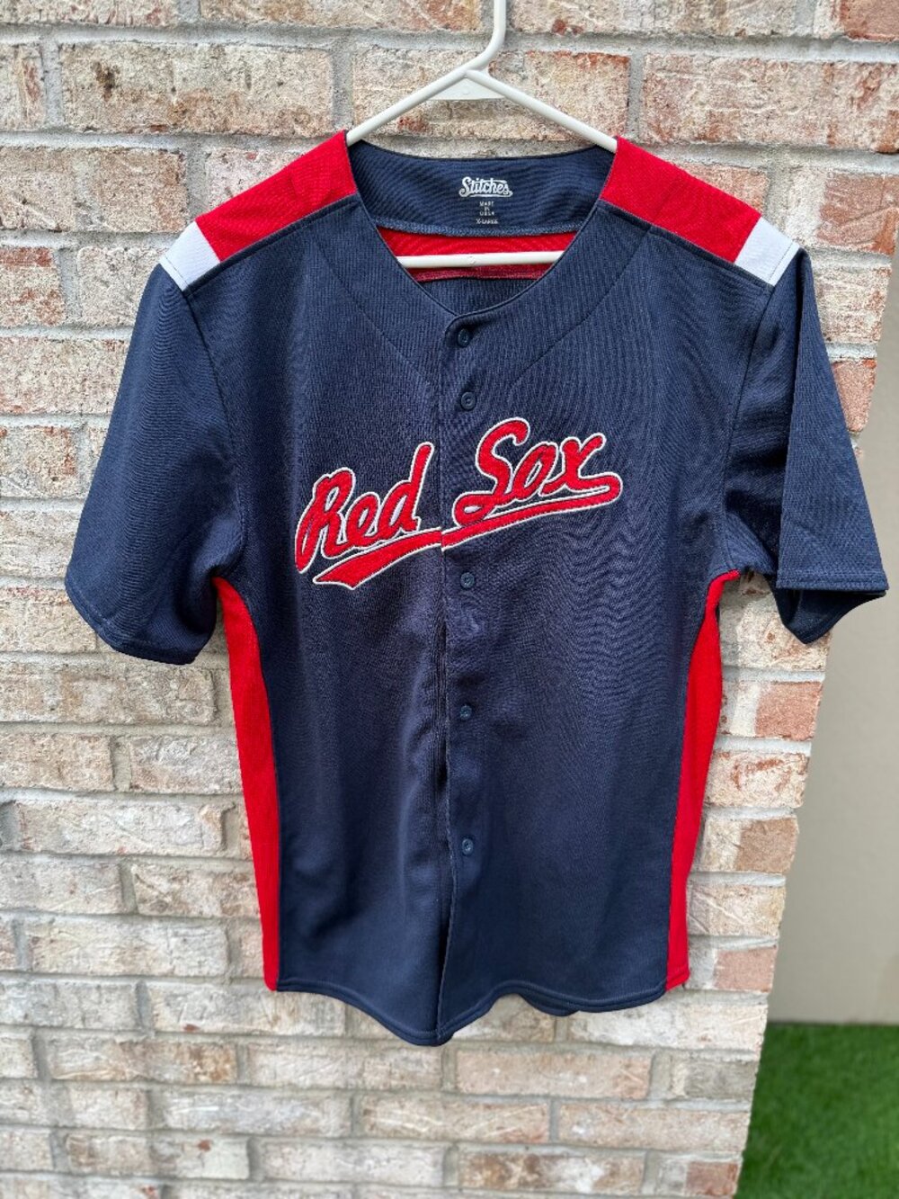Stitches Boys Red Sox Baseball Shirt Sz XL
